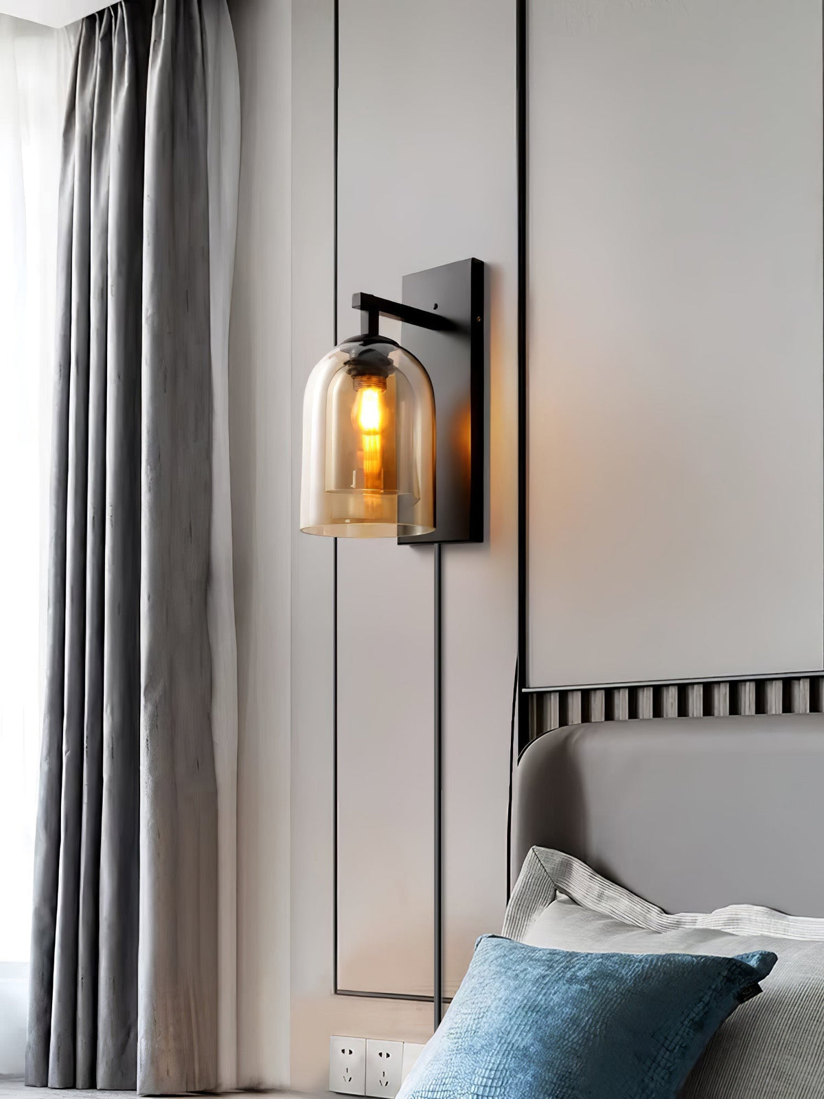 Celerira Nordic Art Tubular Plug-in Glass Wall Lamp
