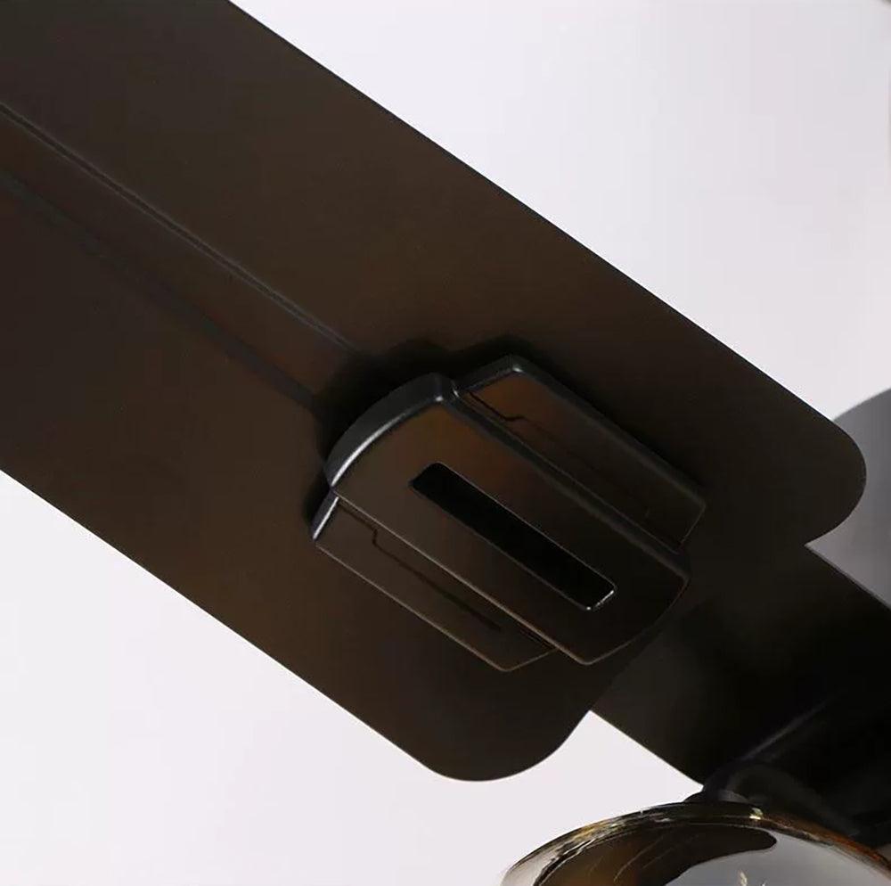 Zazoren Vintage Black Glass Ceiling Fan Light