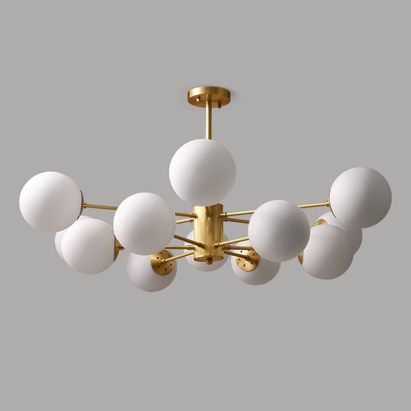 Eshlen Chandelier Brass Opal Glass