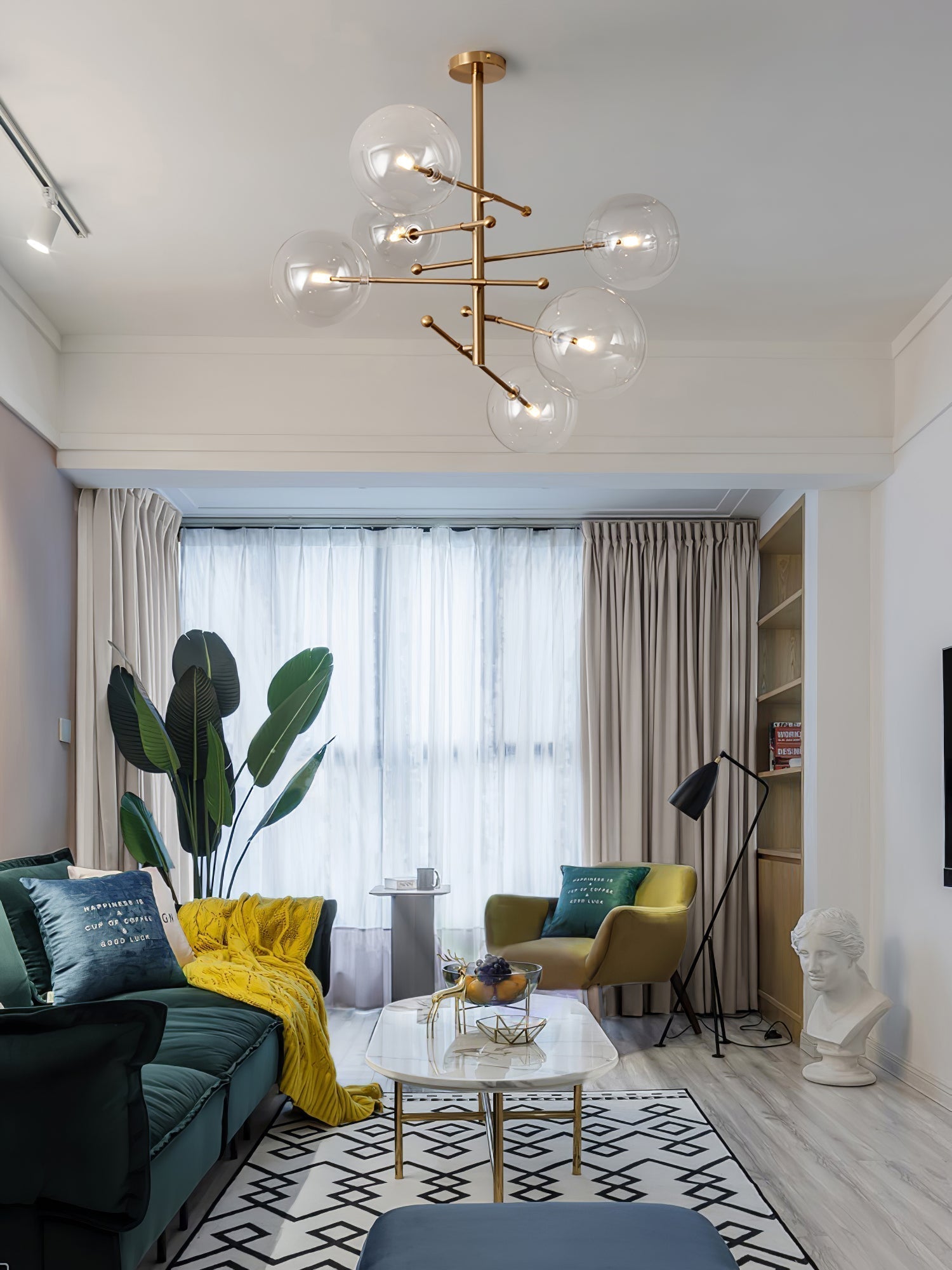 Orbit Contemporary Glass Chandelier