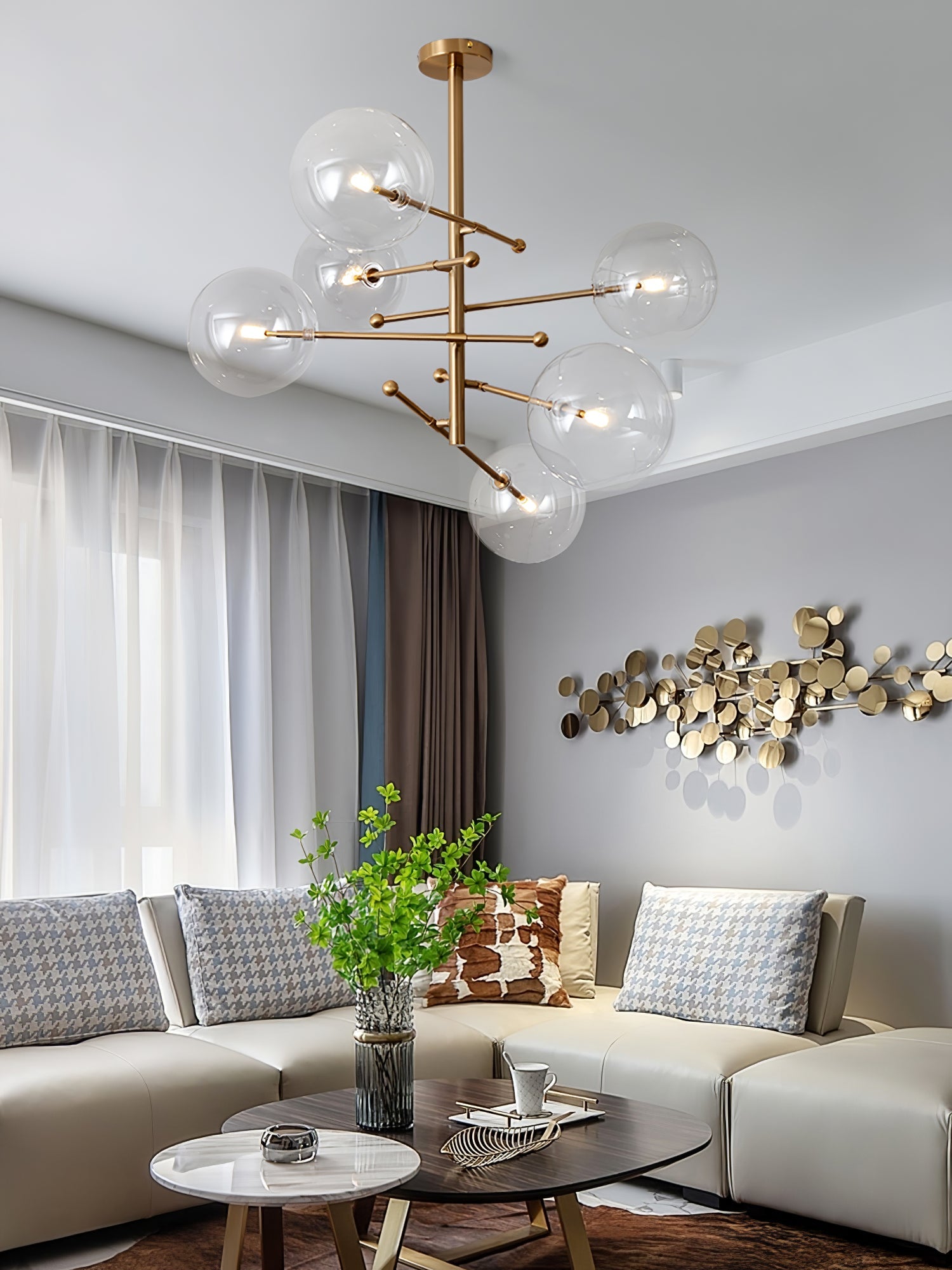Orbit Contemporary Glass Chandelier