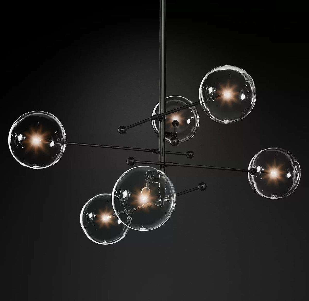 Orbit Contemporary Glass Chandelier