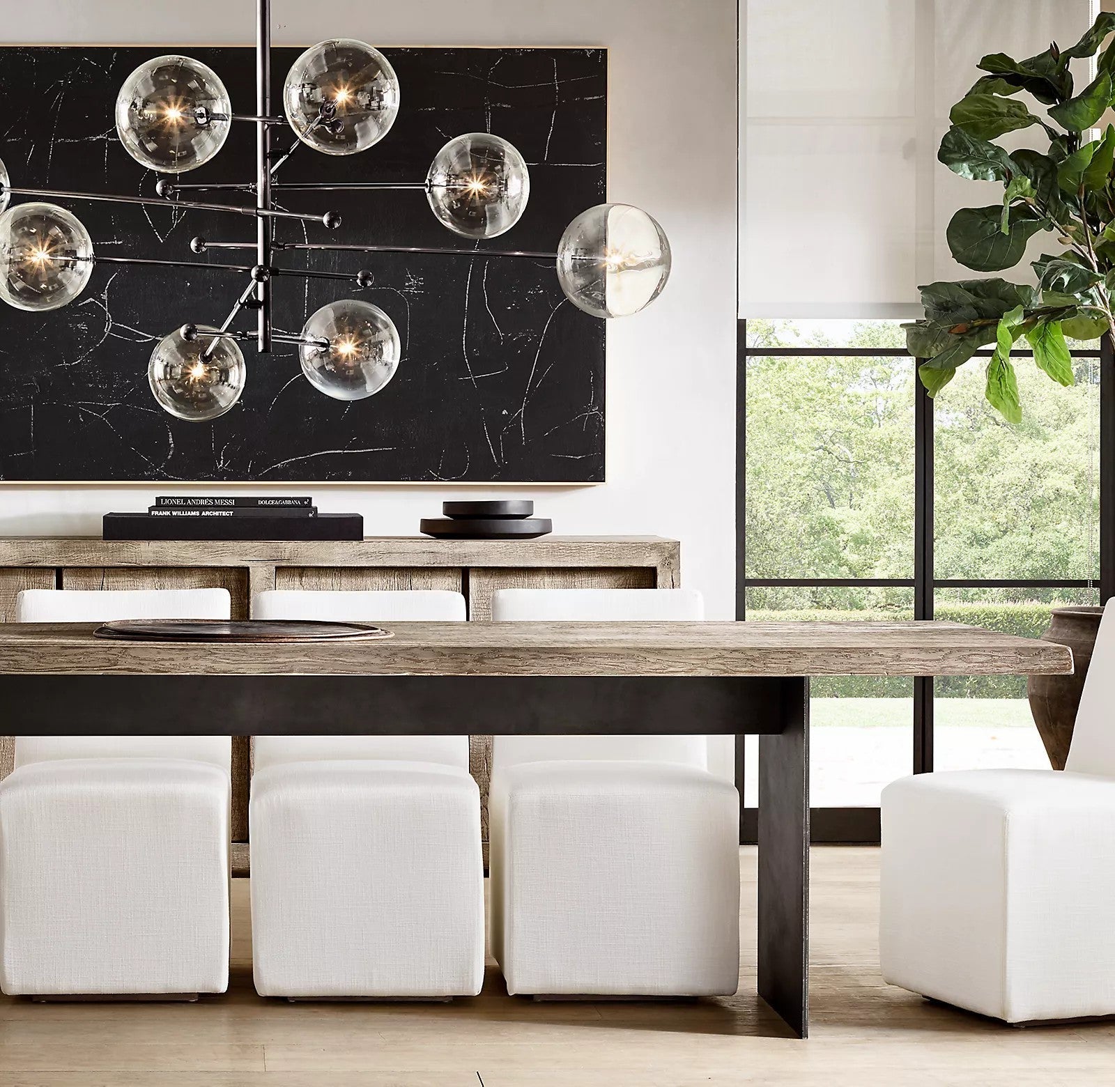 Orbit Contemporary Glass Chandelier