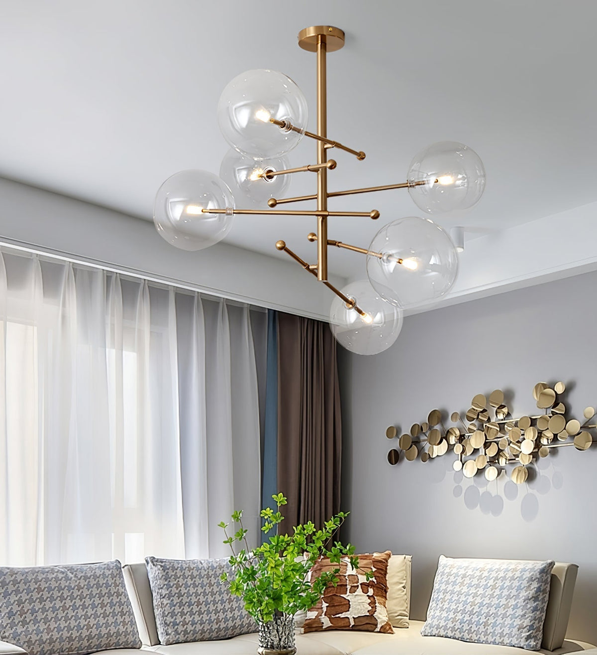 Orbit Contemporary Glass Chandelier