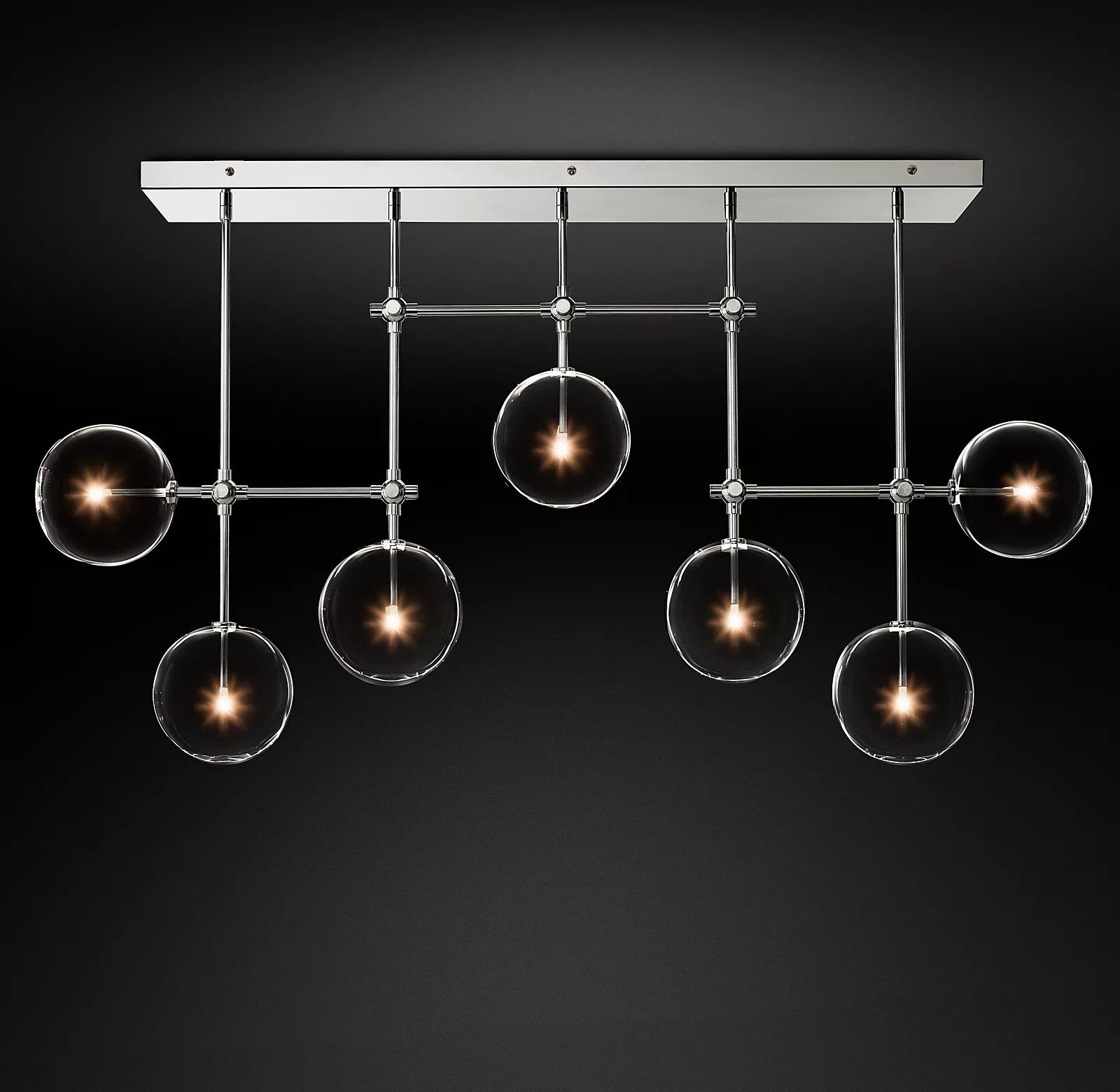 Orbit Contemporary Glass Chandelier
