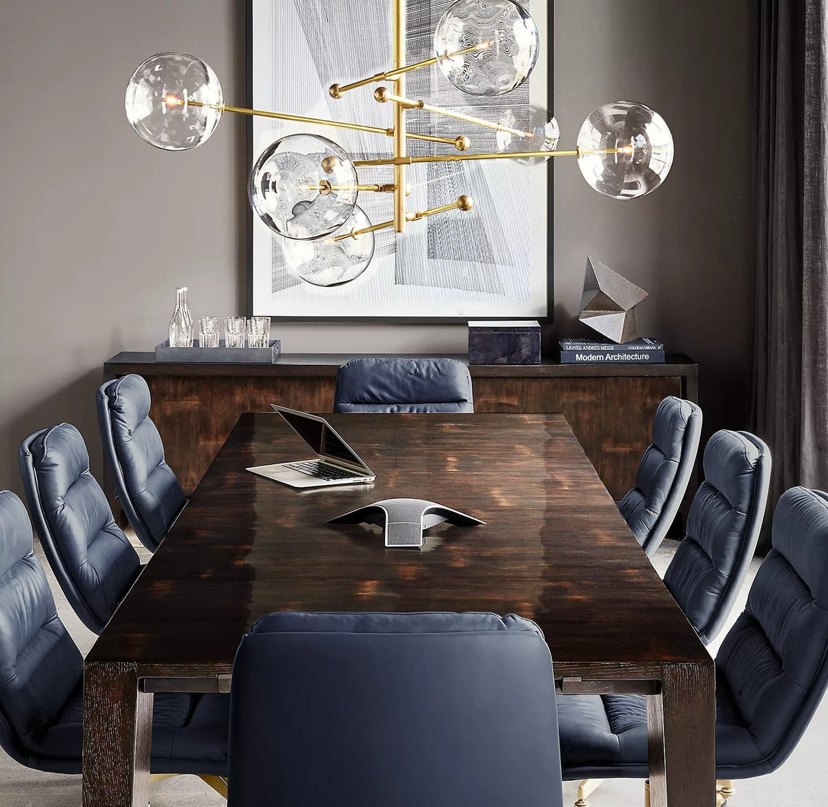 Orbit Contemporary Glass Chandelier