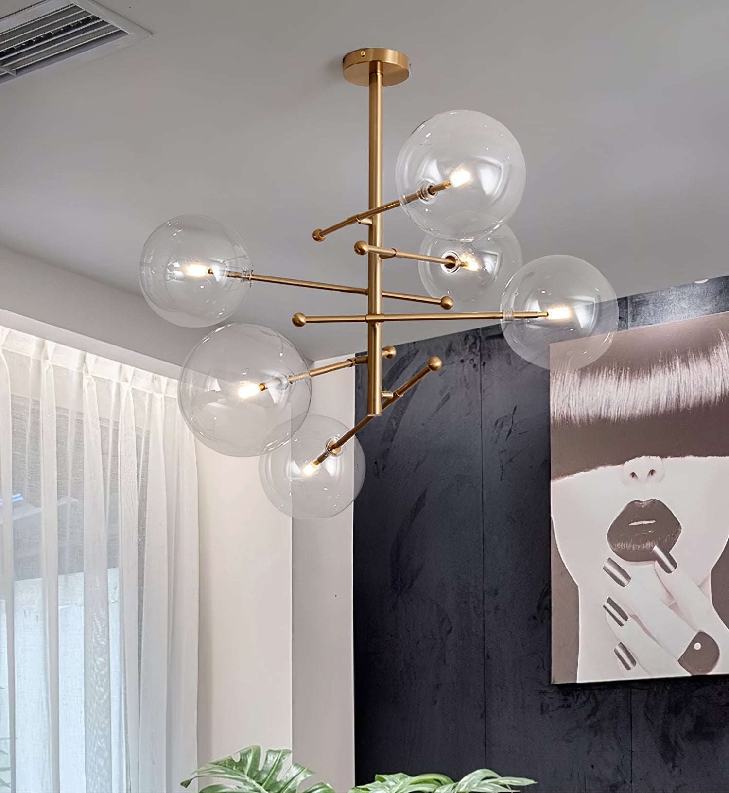 Orbit Contemporary Glass Chandelier