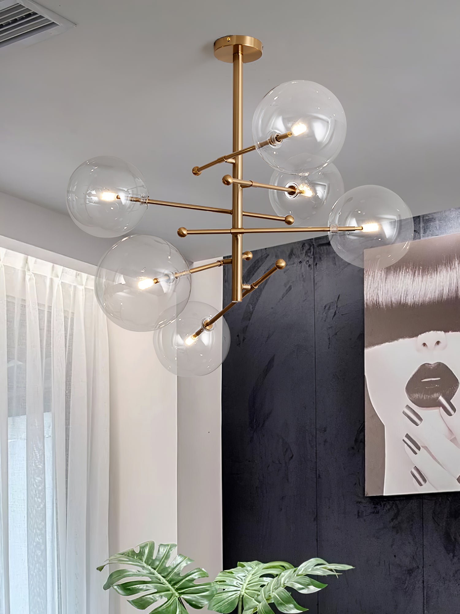 Orbit Contemporary Glass Chandelier