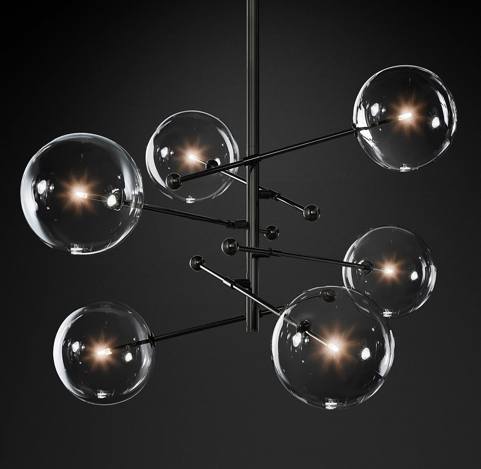 Orbit Contemporary Glass Chandelier