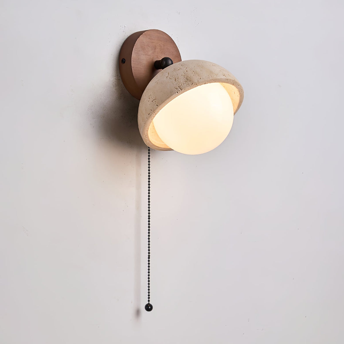 Cavix Arc-Shaped Travertine Wall Light