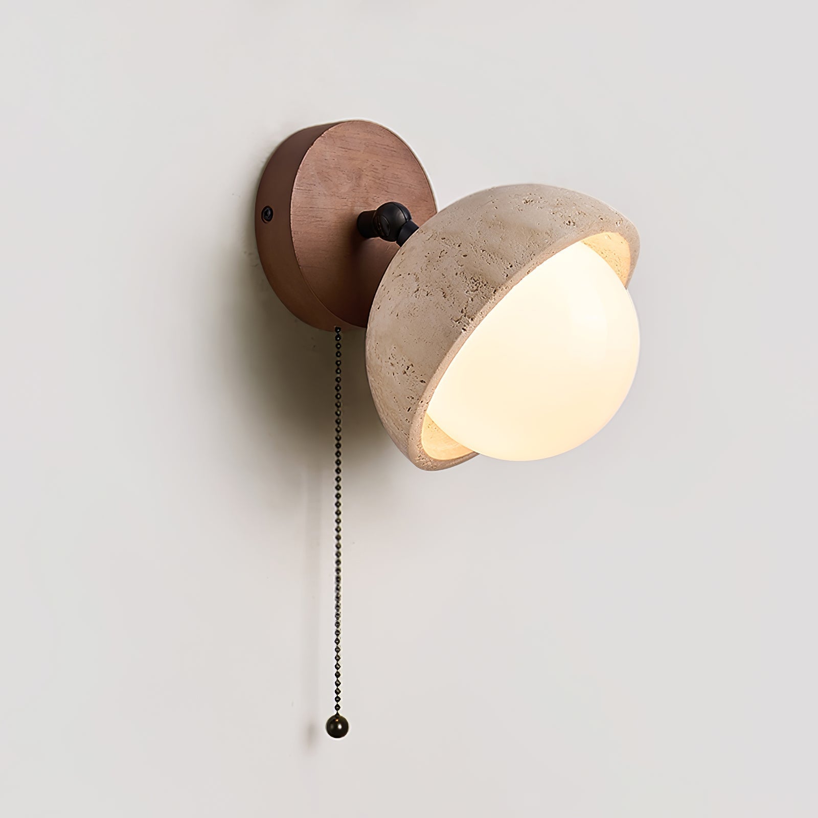 Cavix Arc-Shaped Travertine Wall Light