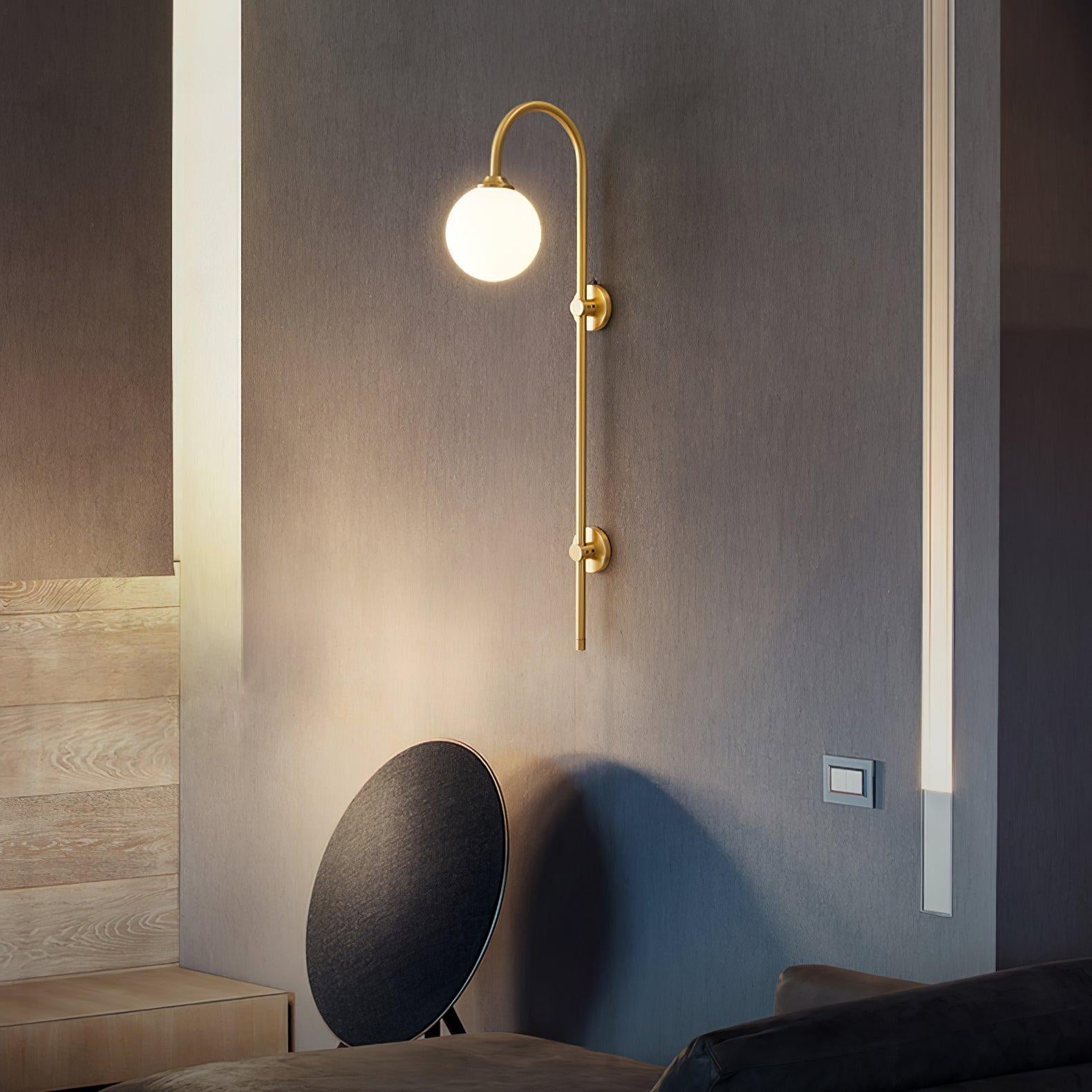 Nyvaris Modern Minimalist Globe Brass Glass Sconce Wall lamp