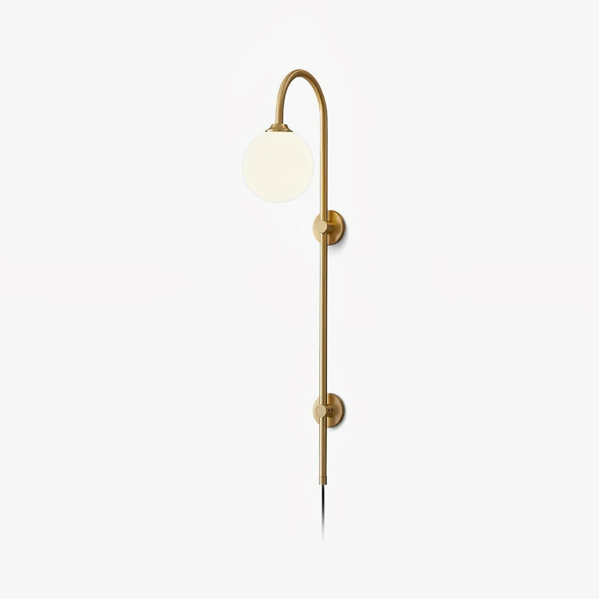 Evshaia Premium Elegance Globe Plug-in Brass Glass Sconce Wall lamp