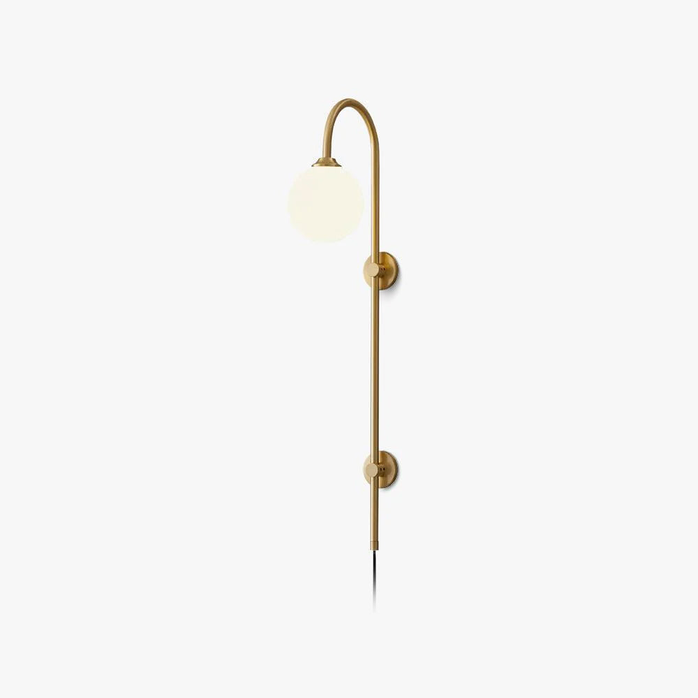 Evshaia Premium Elegance Globe Plug-in Brass Glass Sconce Wall lamp