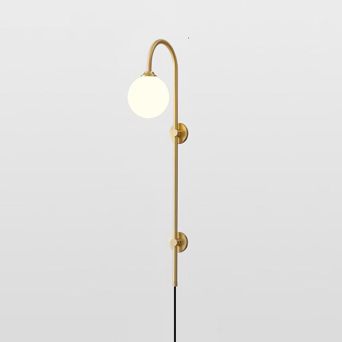 Evshaia Premium Elegance Globe Plug-in Brass Glass Sconce Wall lamp