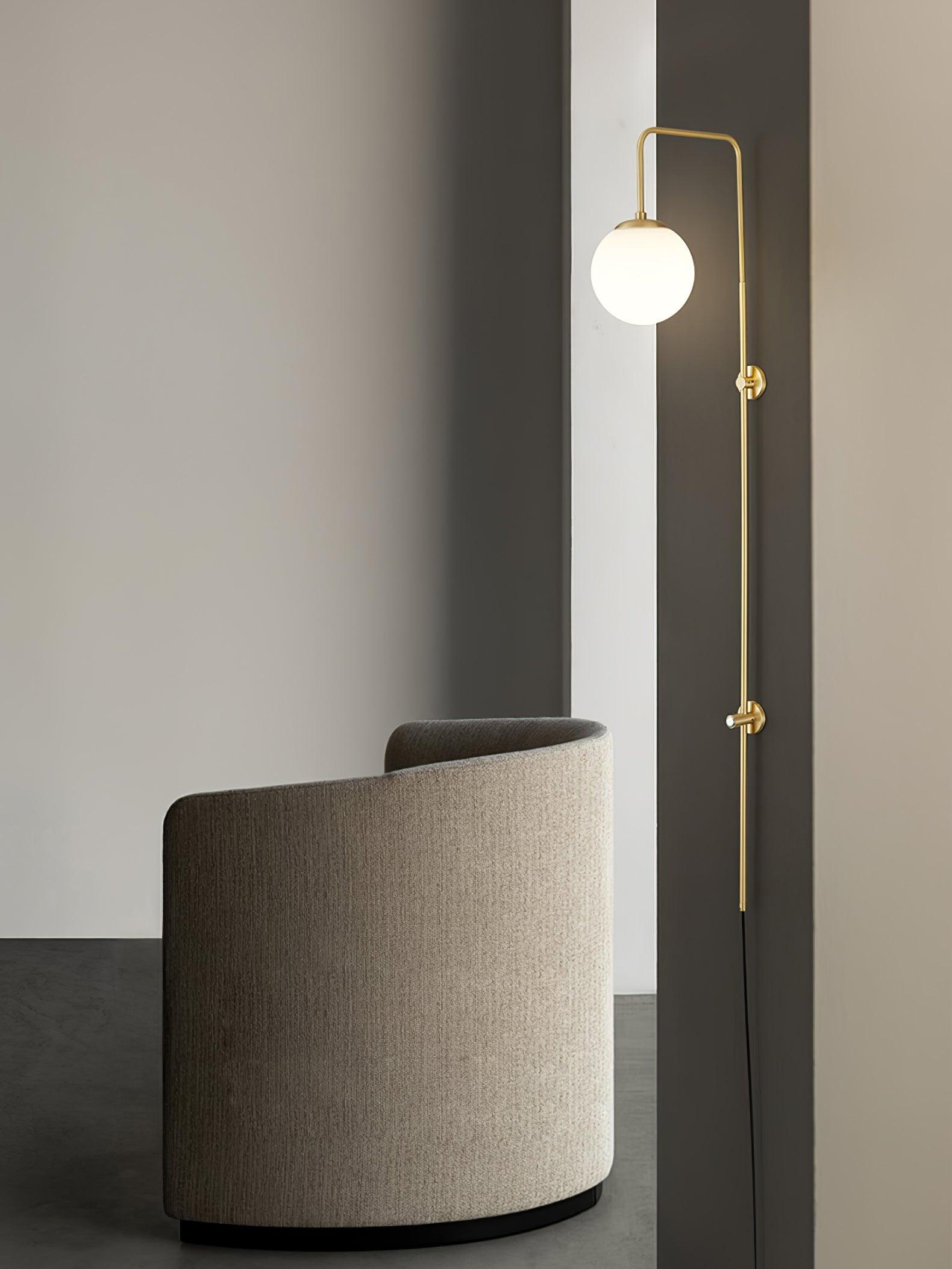 Evshaia Premium Elegance Globe Plug-in Brass Glass Sconce Wall lamp