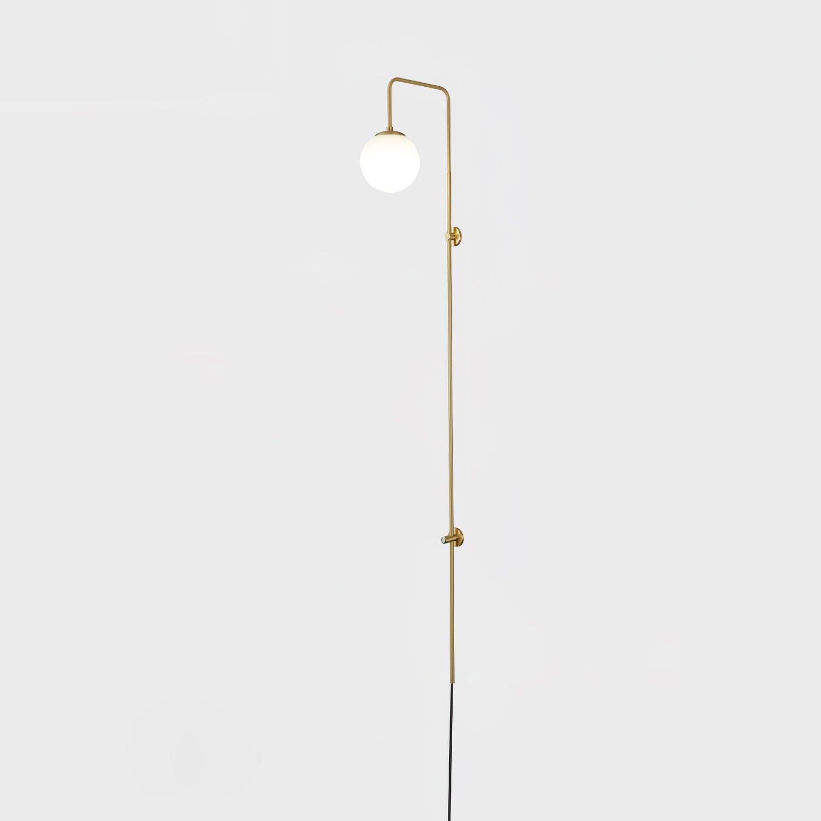 Evshaia Premium Elegance Globe Plug-in Brass Glass Sconce Wall lamp