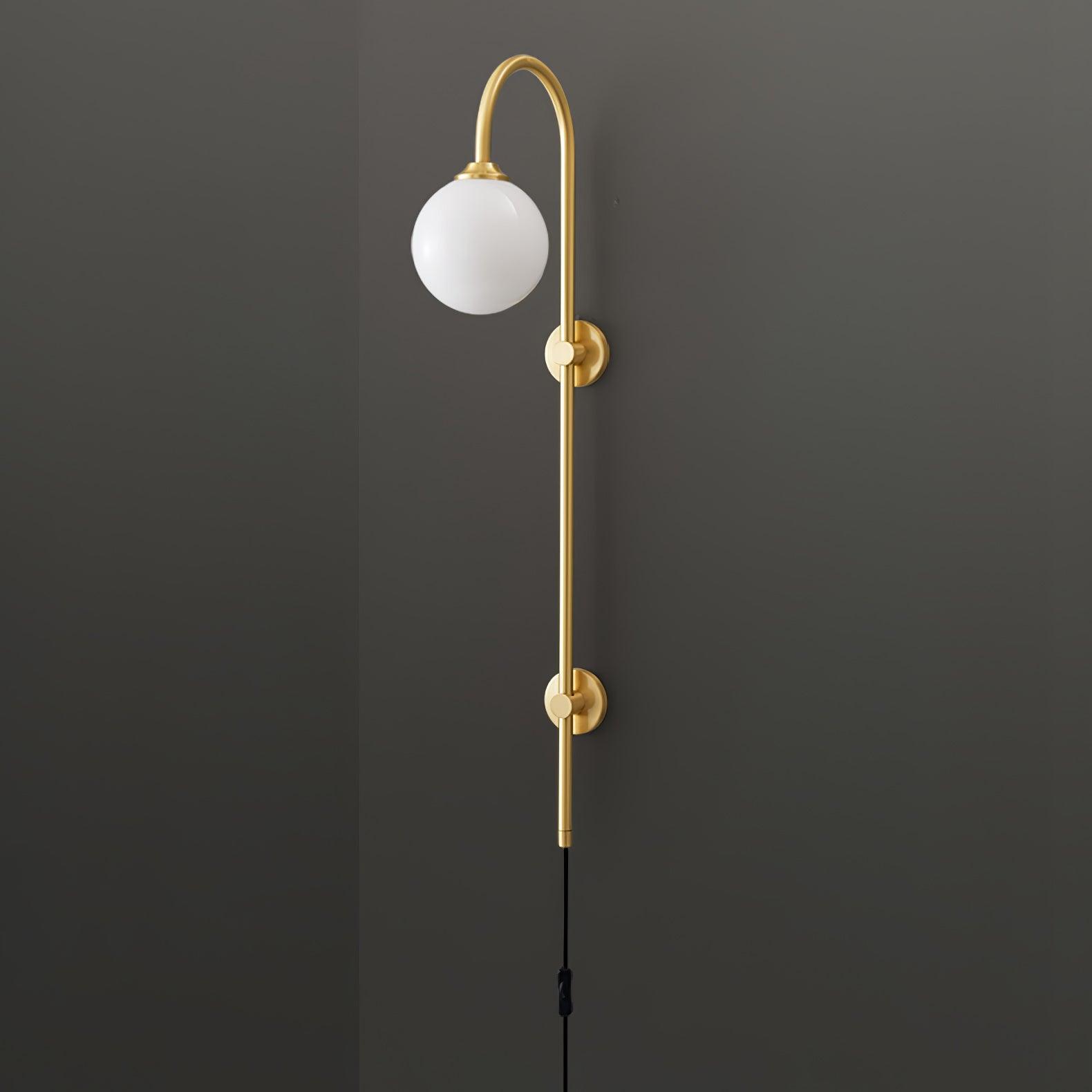 Evshaia Premium Elegance Globe Plug-in Brass Glass Sconce Wall lamp