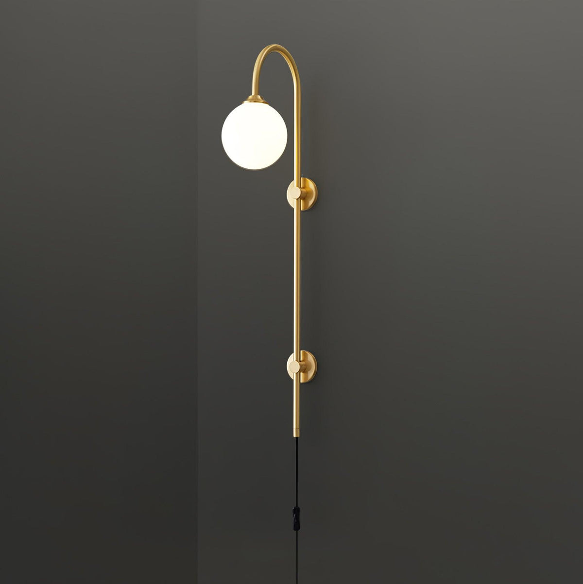 Evshaia Premium Elegance Globe Plug-in Brass Glass Sconce Wall lamp