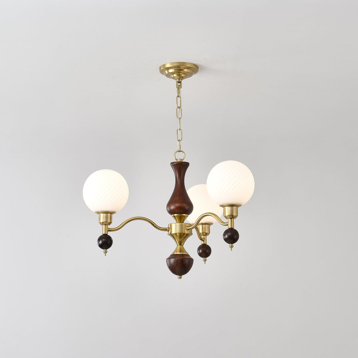 Evelynne Globe Orb Wood Chandelier