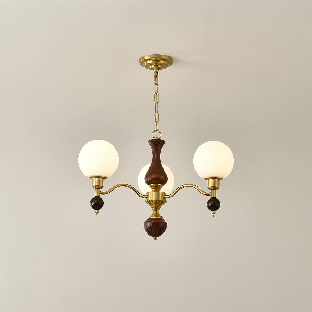 Evelynne Globe Orb Wood Chandelier