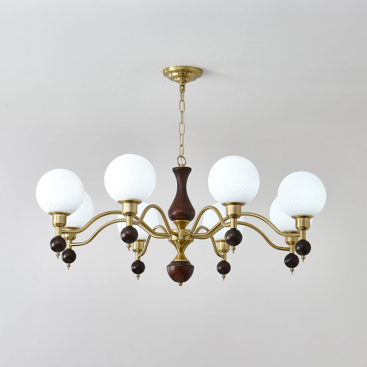 Evelynne Globe Orb Wood Chandelier