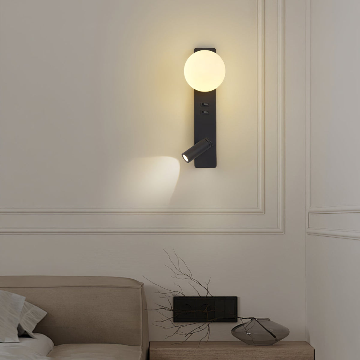Thalior Modern Minimalist Slim Glass Wall lamp