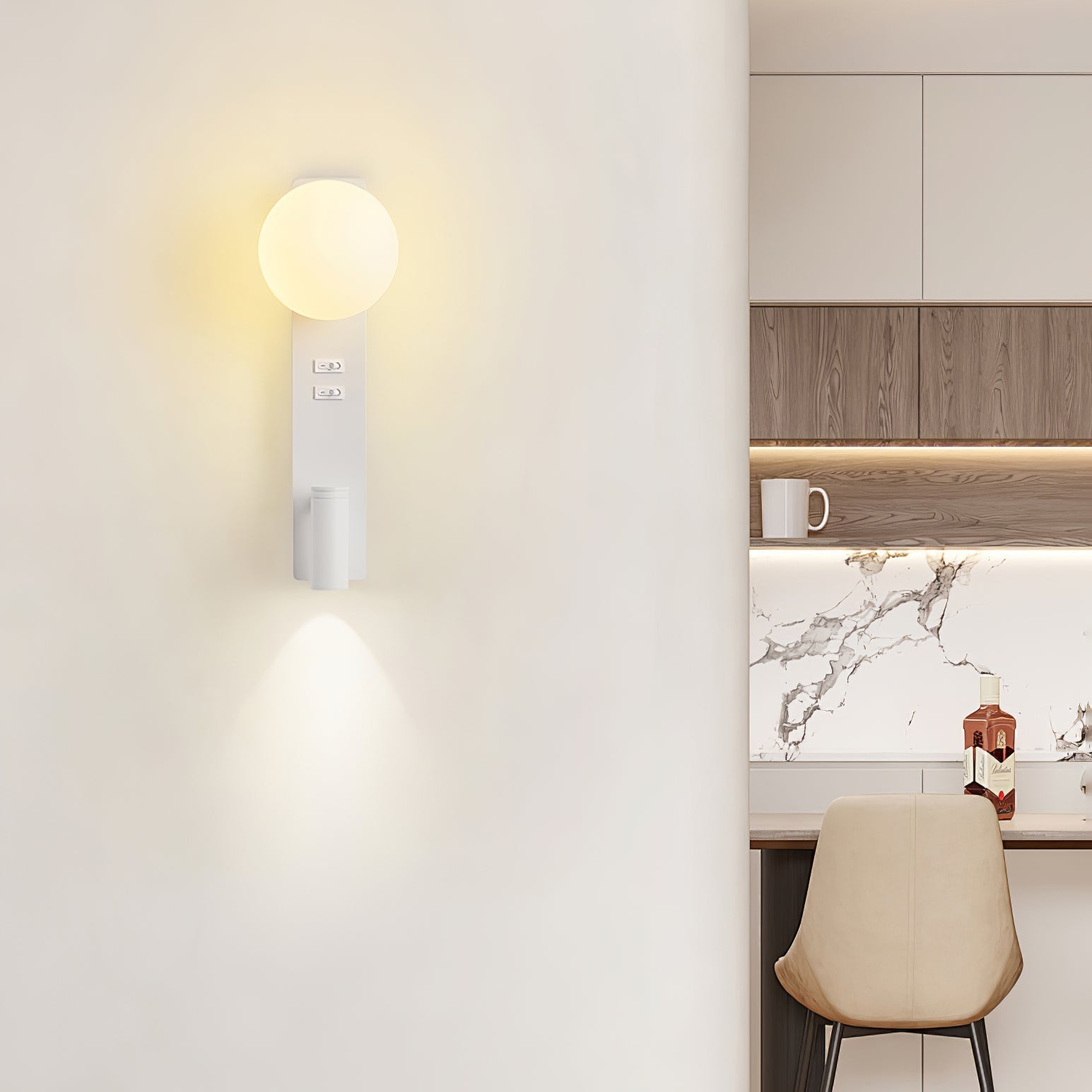 Thalior Modern Minimalist Slim Glass Wall lamp