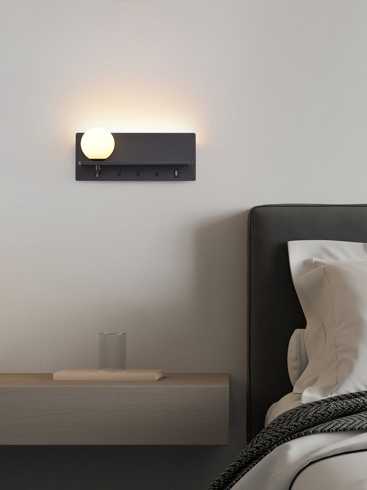 Thalior Modern Minimalist Slim Glass Wall lamp