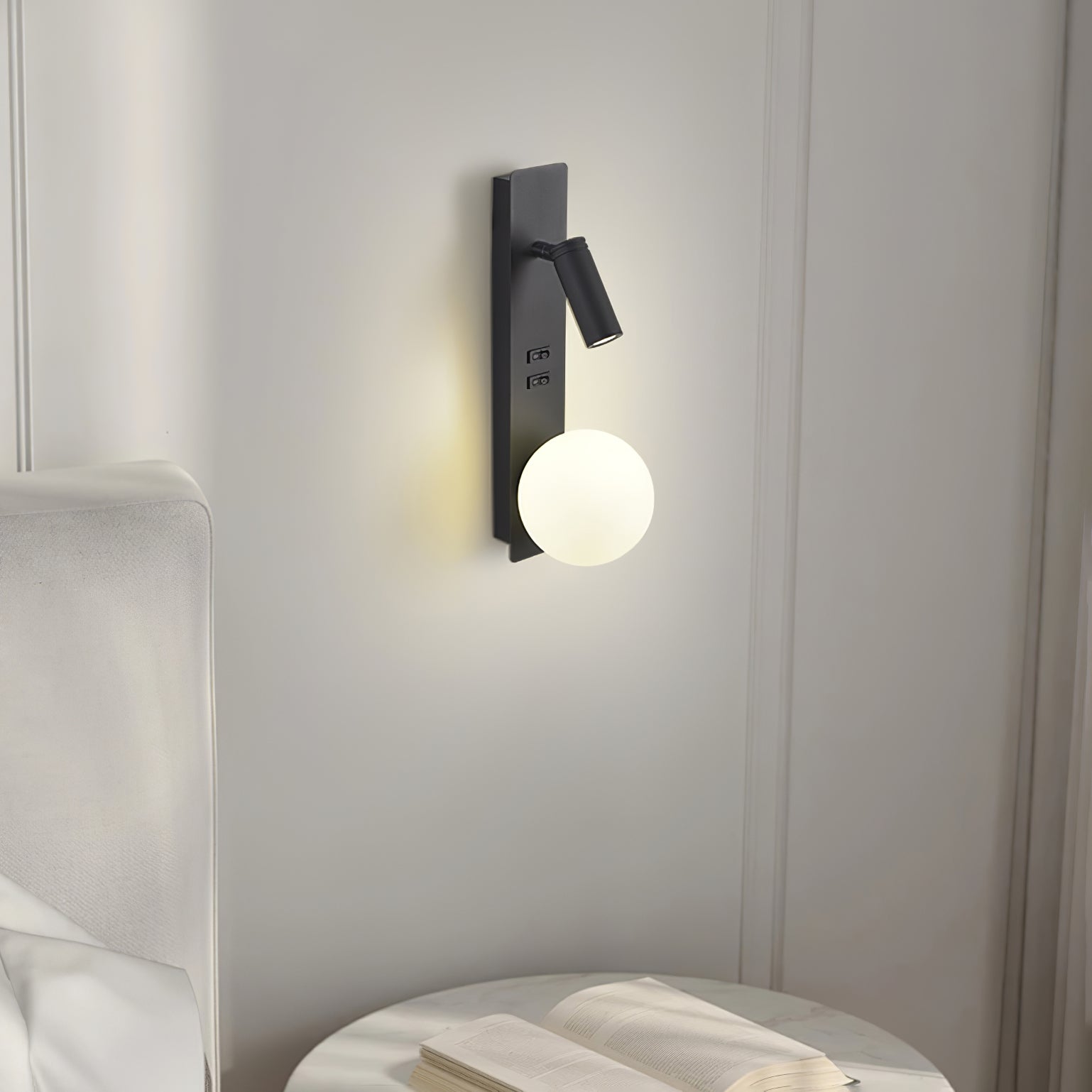 Thalior Modern Minimalist Slim Glass Wall lamp