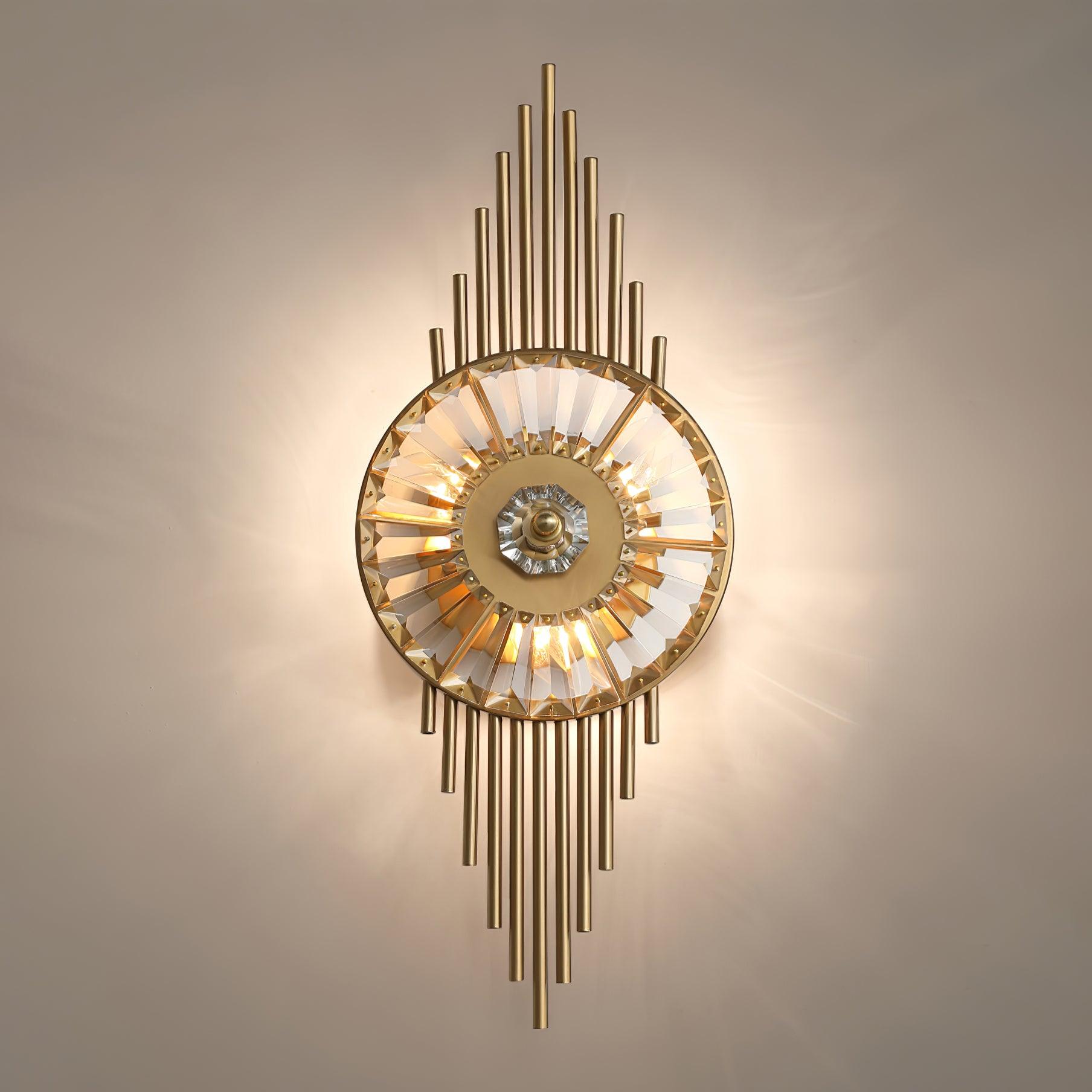 Cilirel Postmodern Luxury Gear Gold Crystal Wall Light