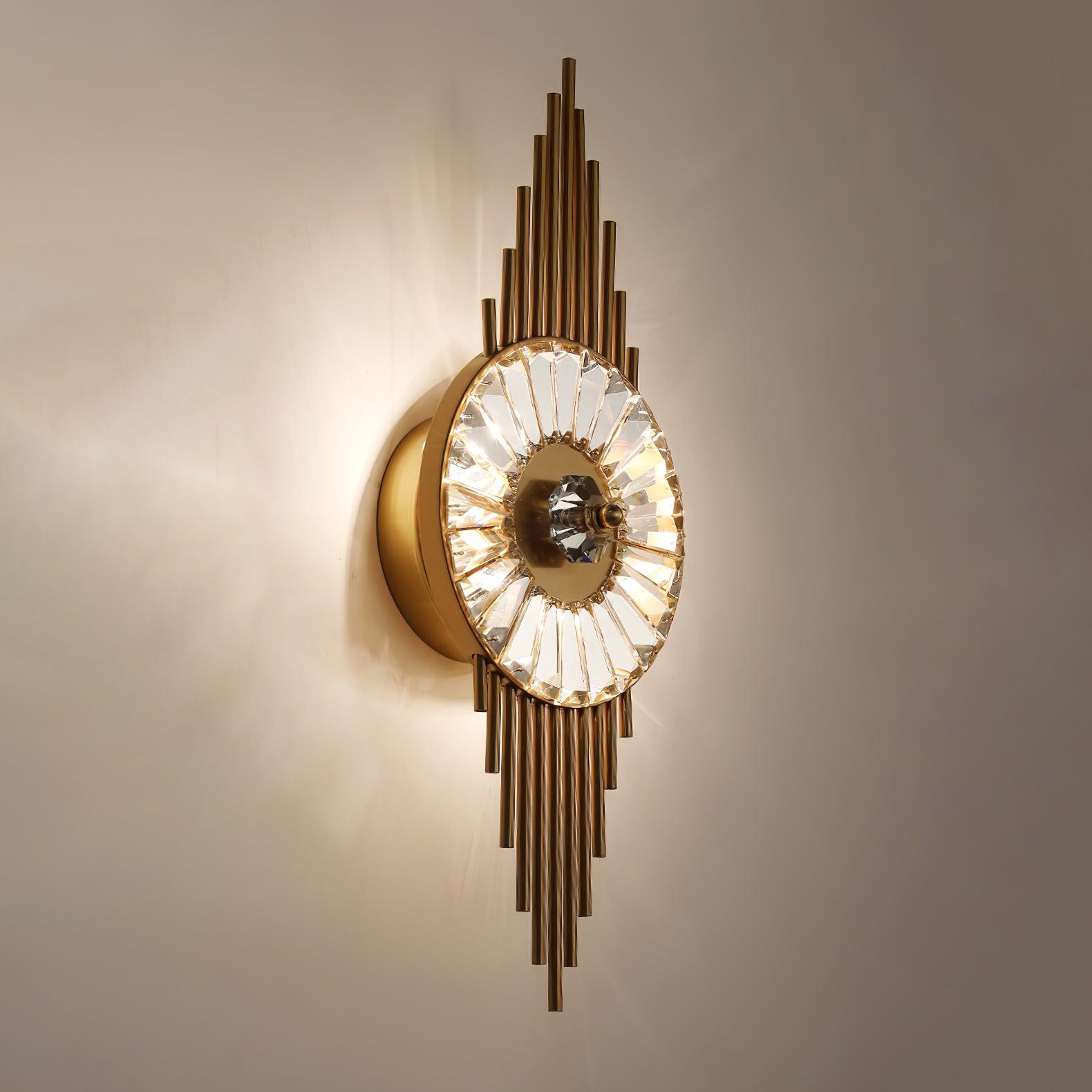 Cilirel Postmodern Luxury Gear Gold Crystal Wall Light