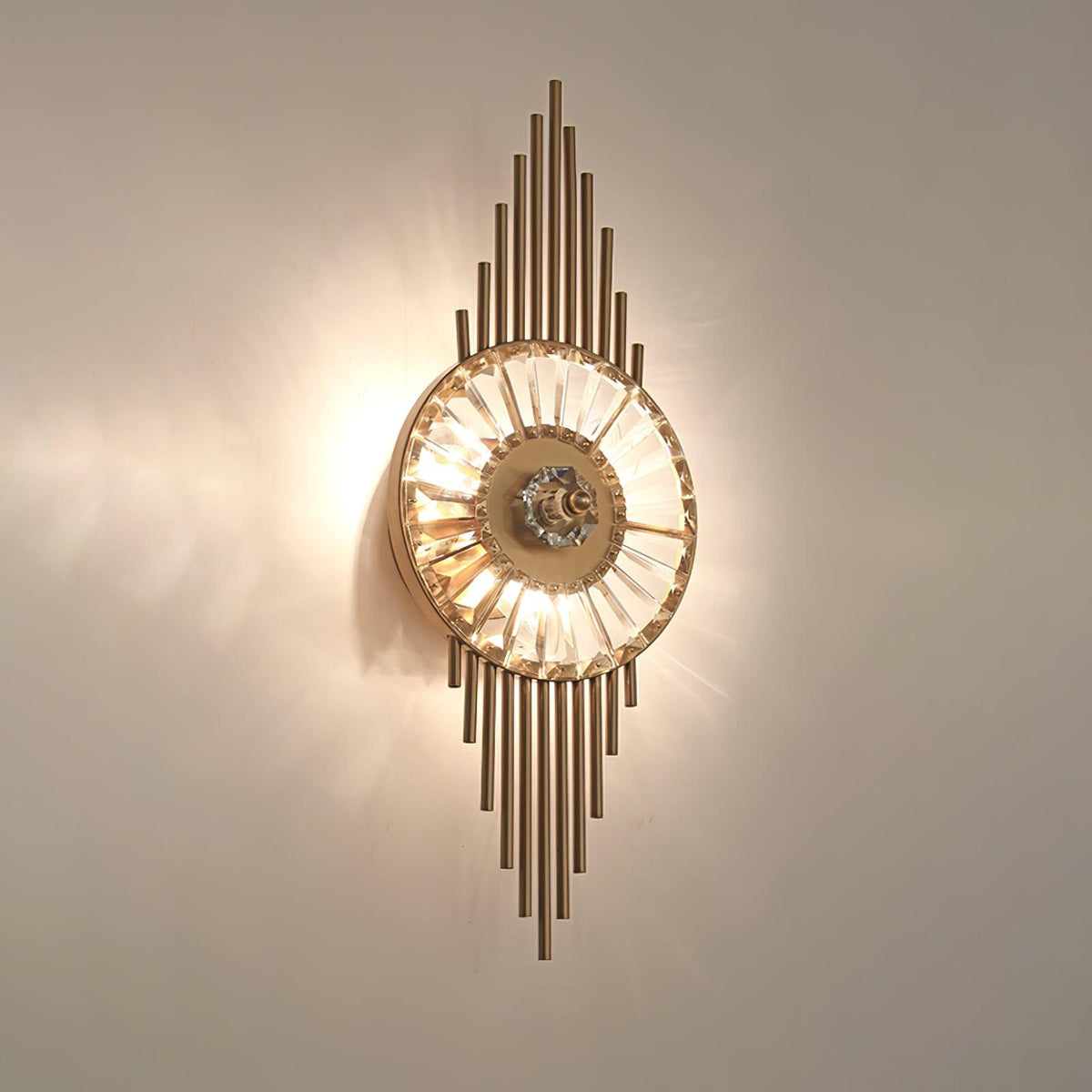 Cilirel Postmodern Luxury Gear Gold Crystal Wall Light