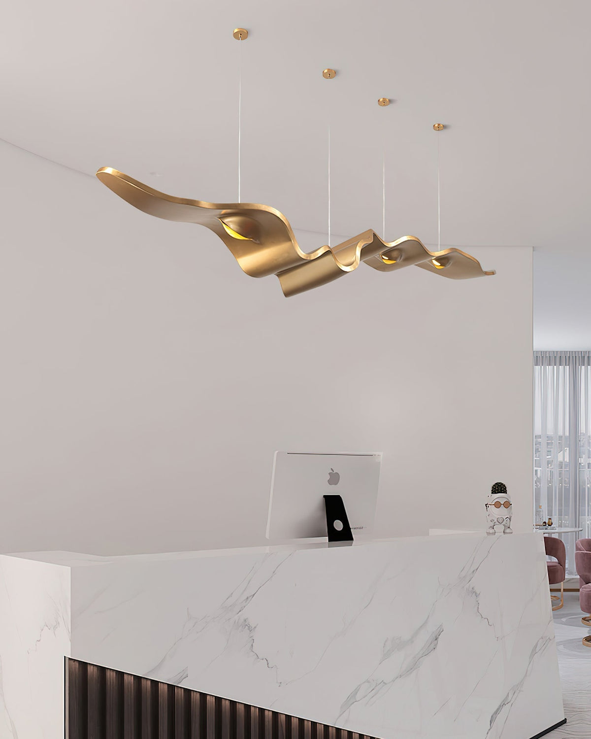 Raelis Gold Ribbon Chandelier