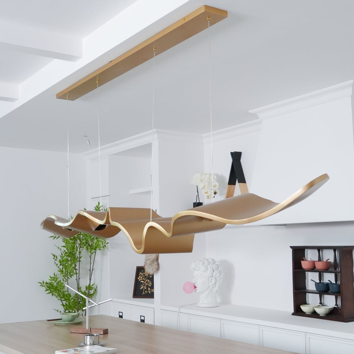 Raelis Gold Ribbon Chandelier