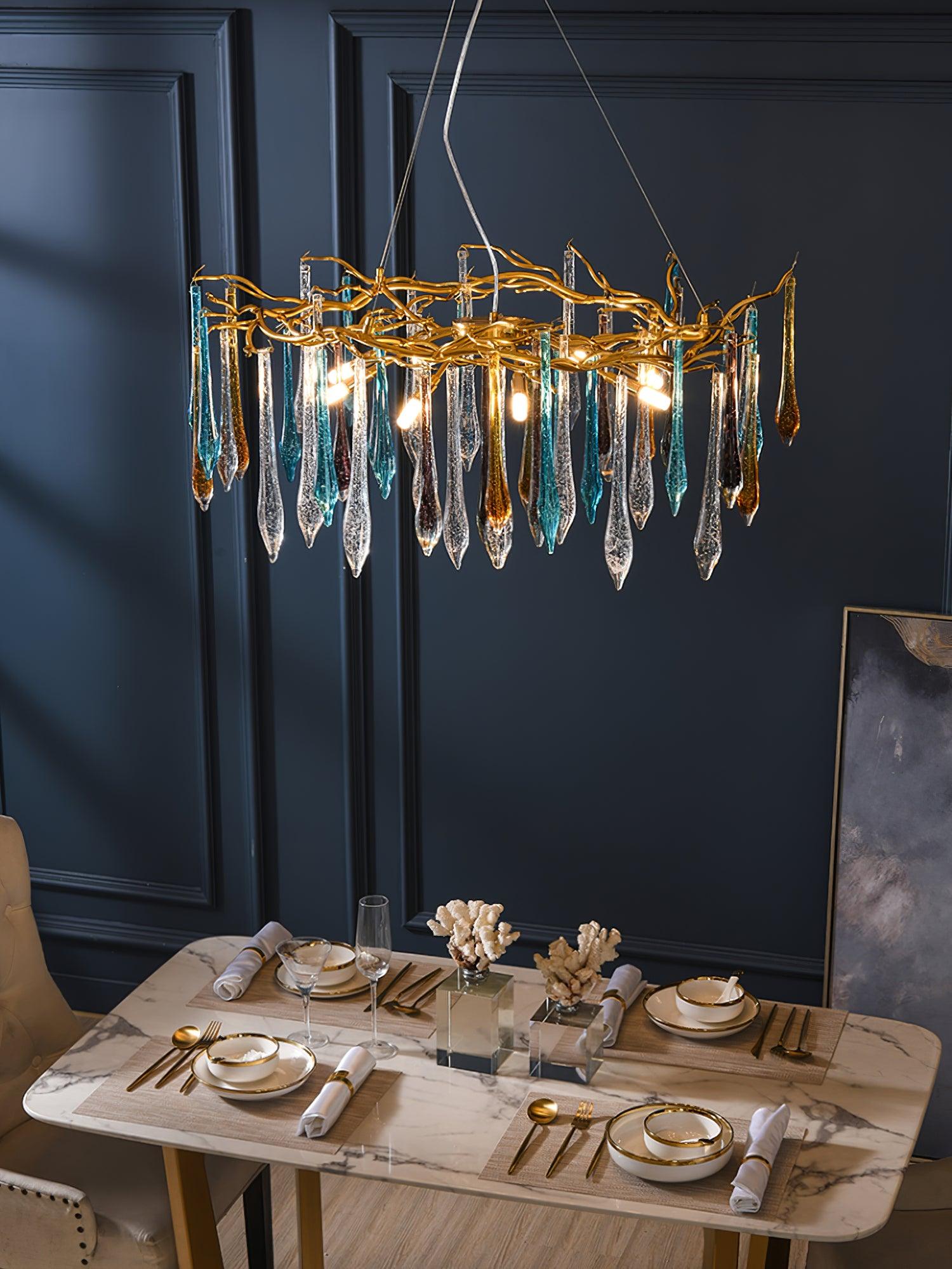 Krashen Chandelier Teardrop Glass Luxe
