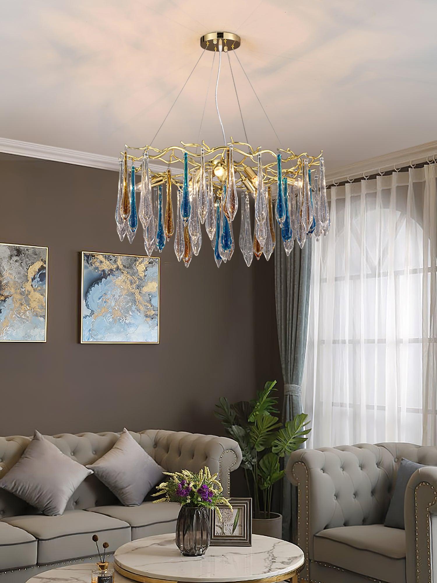 Krashen Chandelier Teardrop Glass Luxe
