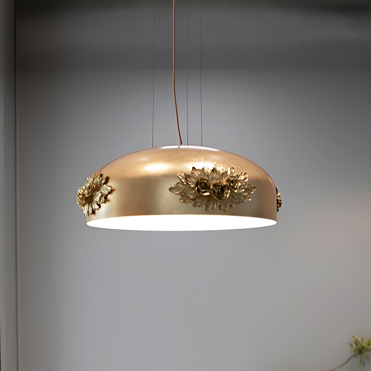 Zesolila Traditional Art Gold Pendant Light