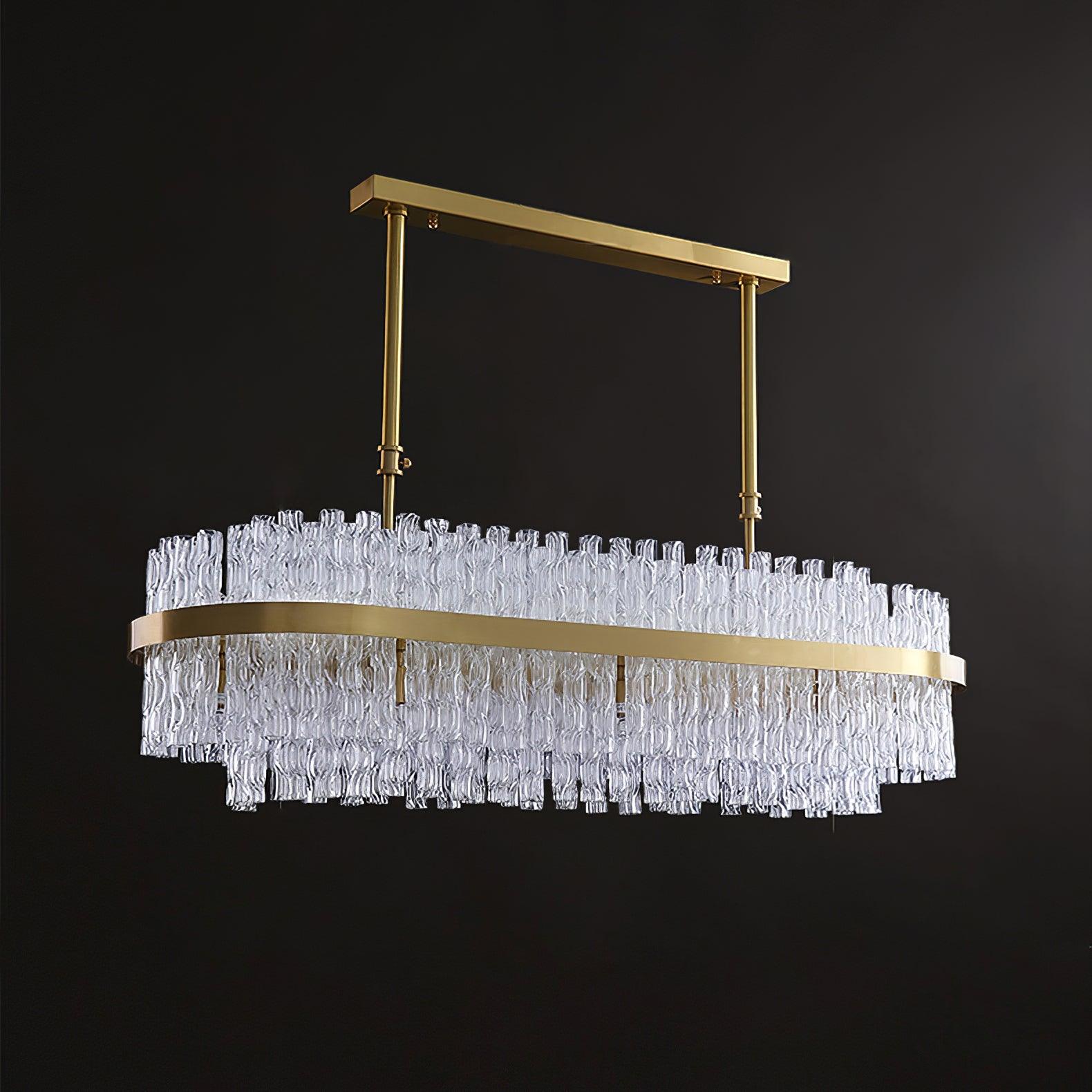 Solivian Chandelier Gold Clear Rod Elegant