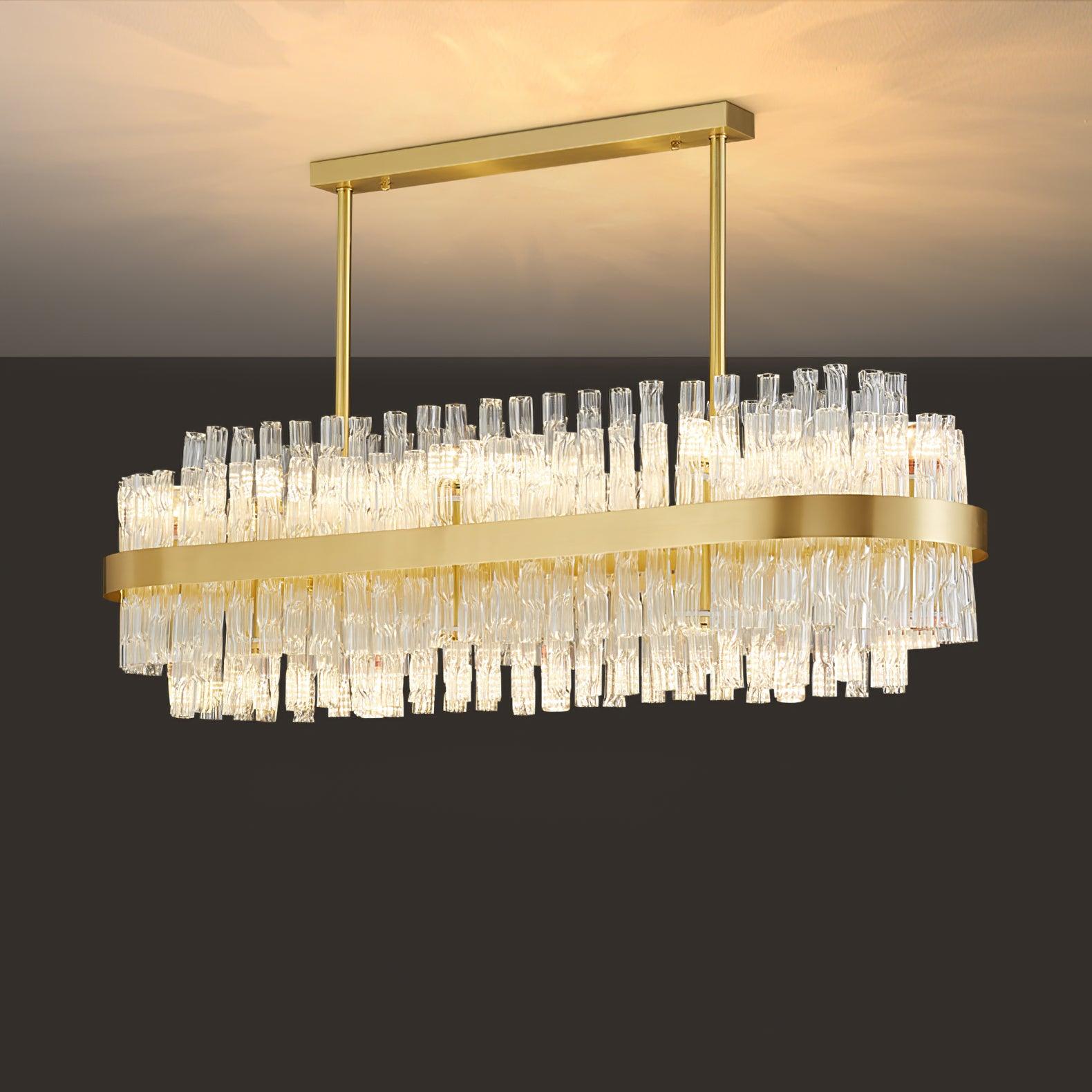Solivian Chandelier Gold Clear Rod Elegant