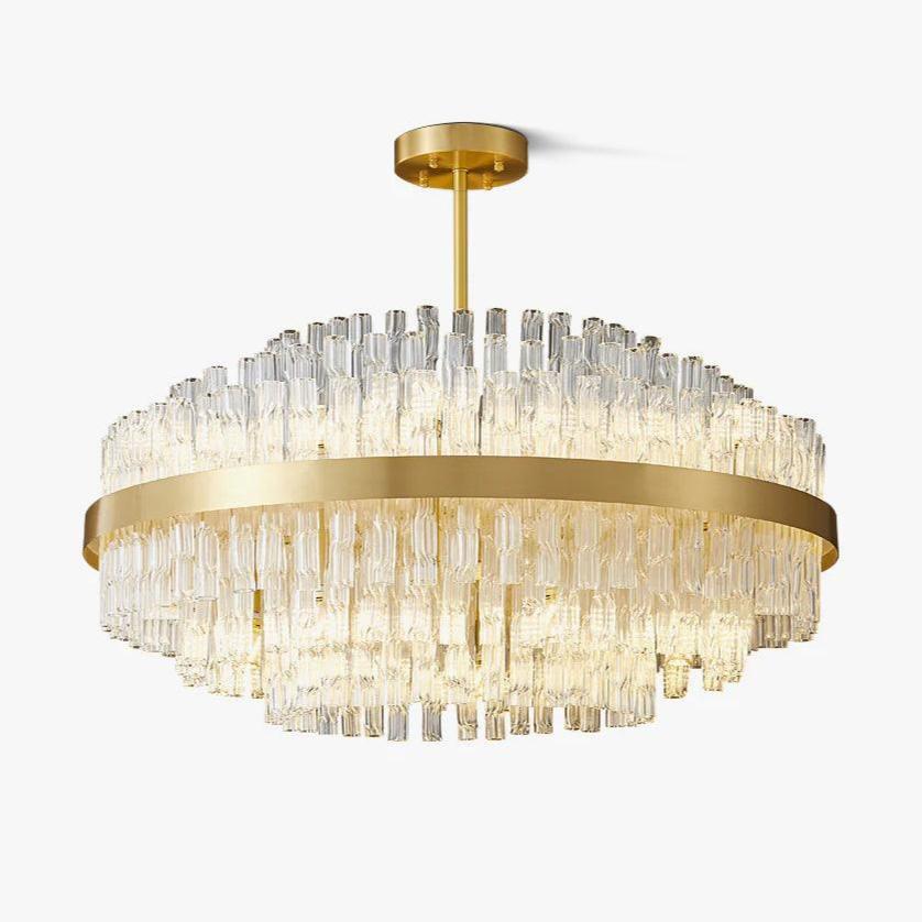 Solivian Chandelier Gold Clear Rod Elegant