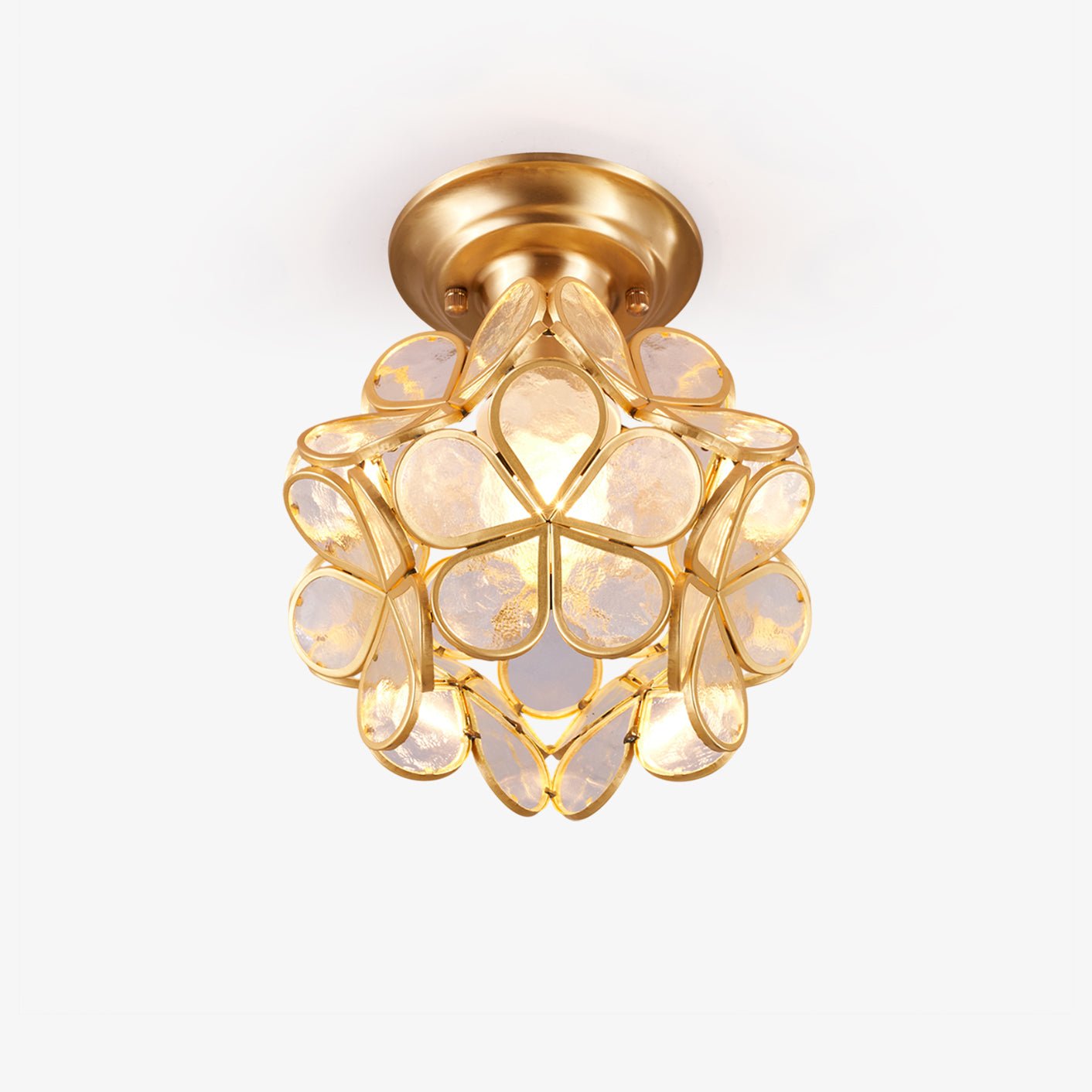 Ullaeiel Postmodern Luxury Bloom Golden Glass Ceiling Light - Neutral Decor