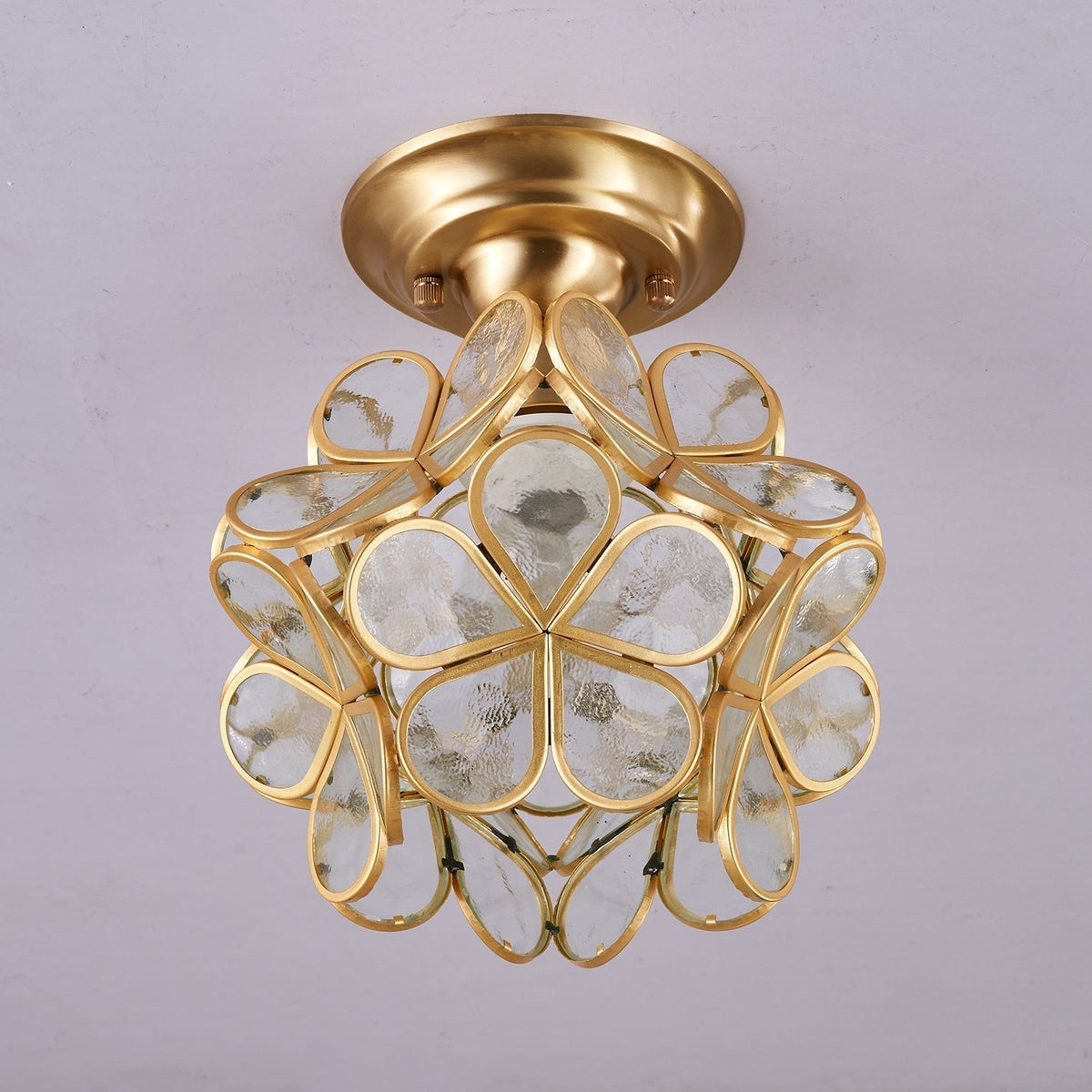 Ullaeiel Postmodern Luxury Bloom Golden Glass Ceiling Light