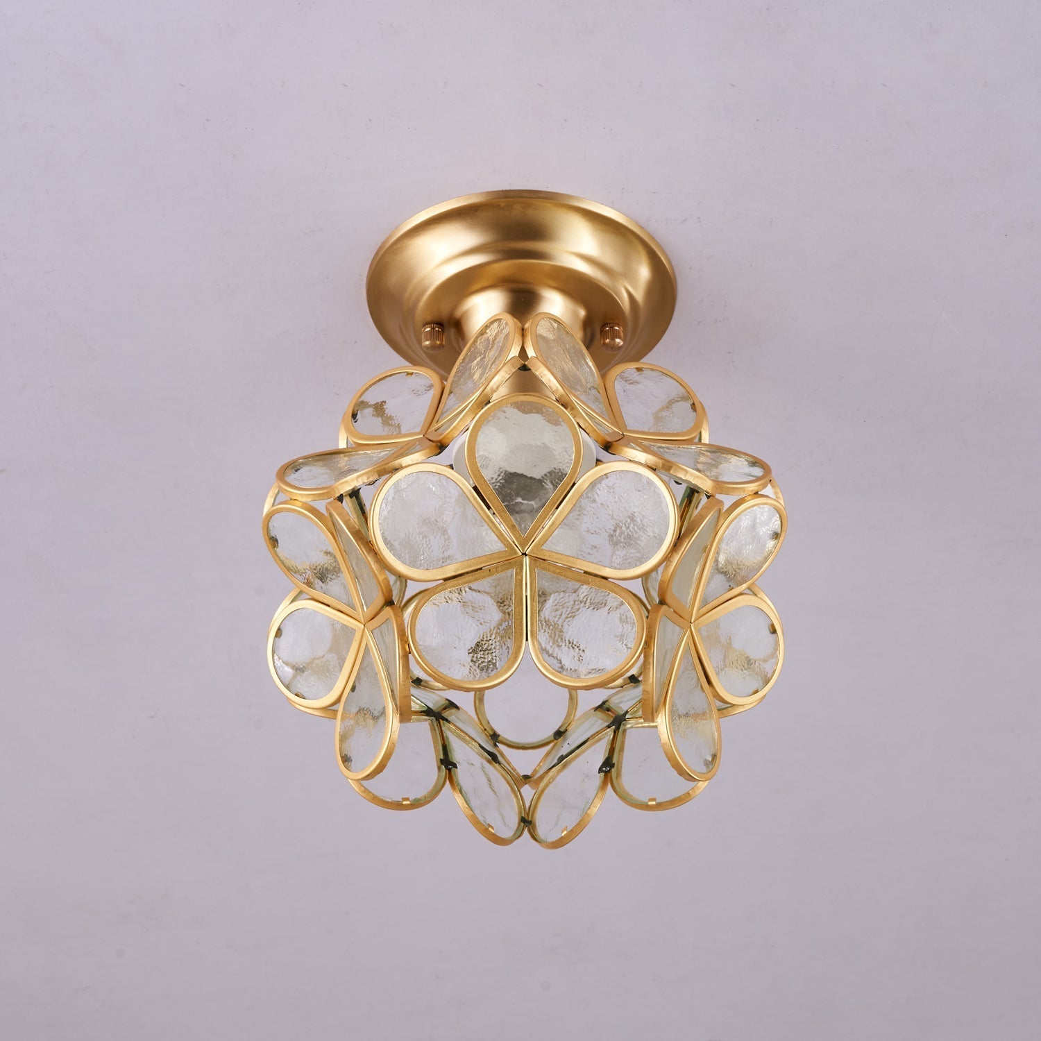 Ullaeiel Postmodern Luxury Bloom Golden Glass Ceiling Light - Neutral Decor