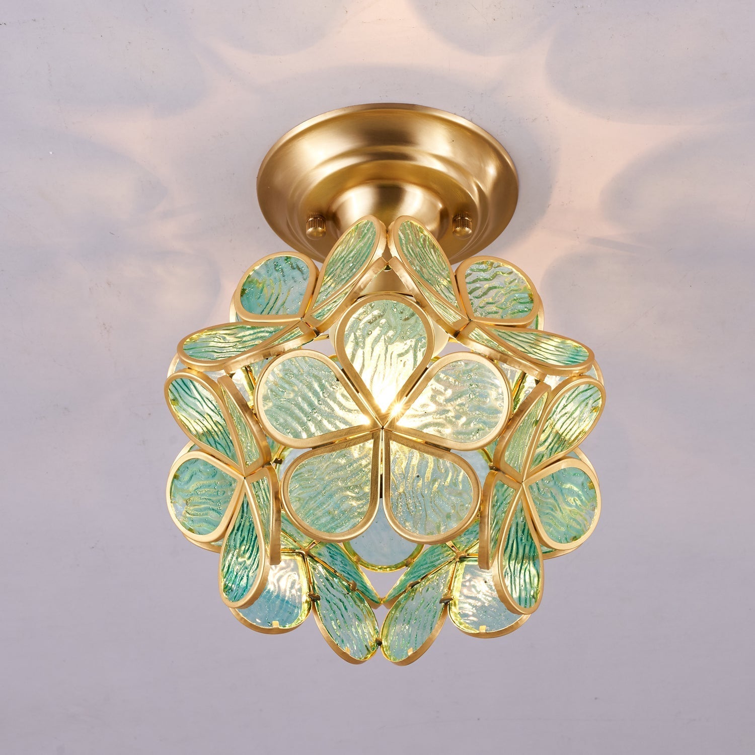 Ullaeiel Postmodern Luxury Bloom Golden Glass Ceiling Light - Neutral Decor