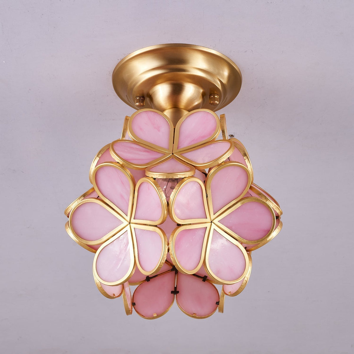 Ullaeiel Postmodern Luxury Bloom Golden Glass Ceiling Light