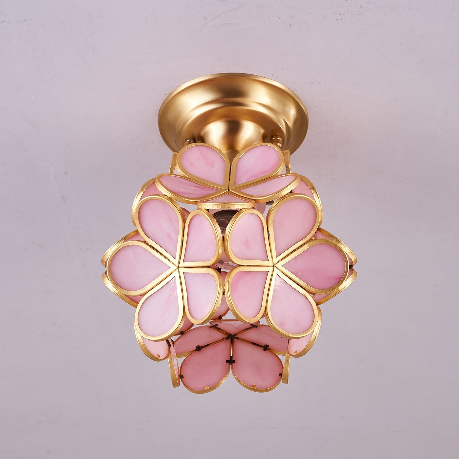 Ullaeiel Postmodern Luxury Bloom Golden Glass Ceiling Light