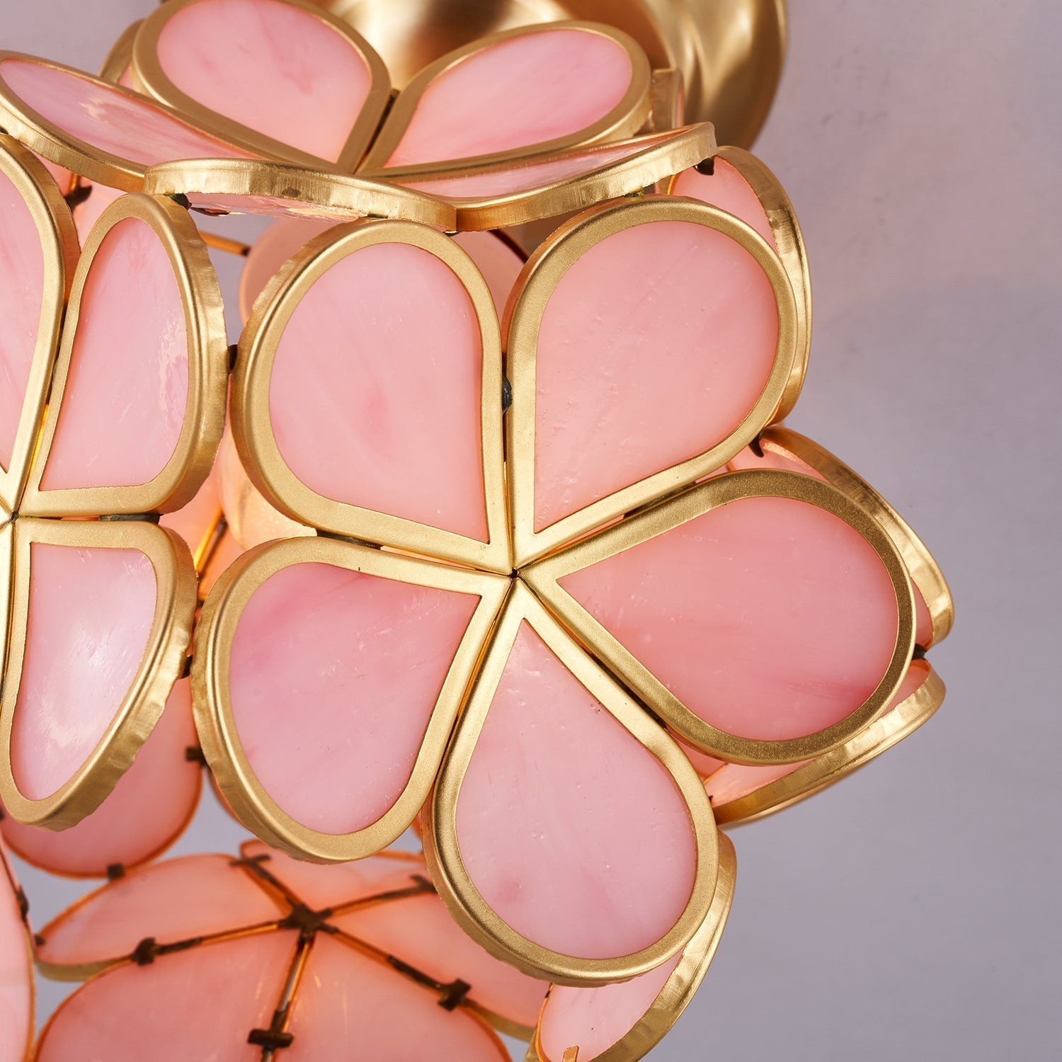 Ullaeiel Postmodern Luxury Bloom Golden Glass Ceiling Light