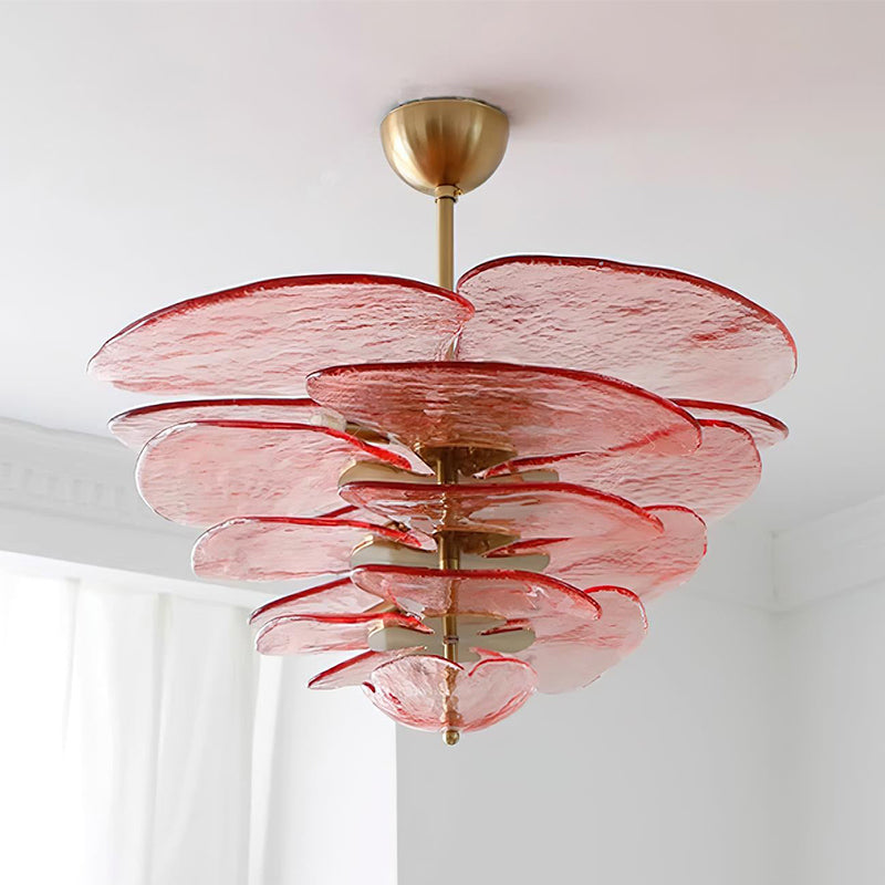 Crivs Chandelier Gold Murano Glass Petal Luxury