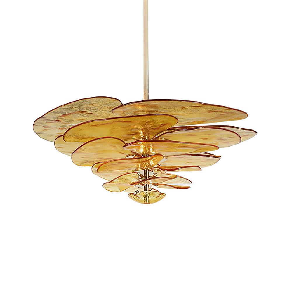 Crivs Chandelier Gold Murano Glass Petal Luxury
